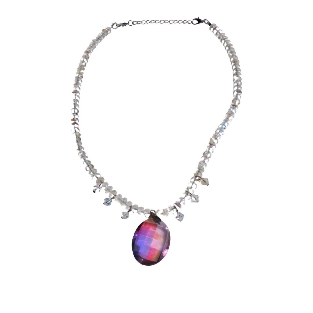 Winter lights glass beaded necklace 1152